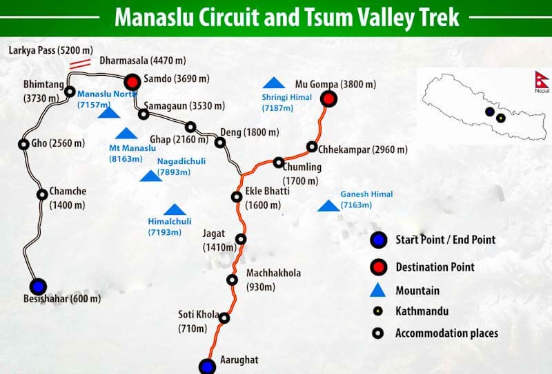 Manaslu Tsum Valley Trekking with Larke Pass Cost 