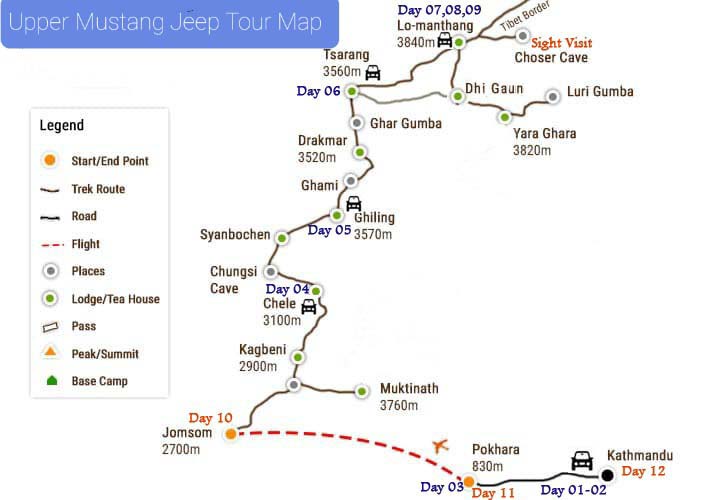 Upper Mustang Jeep Tour Permit Cost - Itinerary 2022